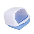 thumbnail image 3 of facefd Pet Litter Tray Enclosed Potty Toilet Small Animals Hooded Cat Litter Box Blue, 3 of 7