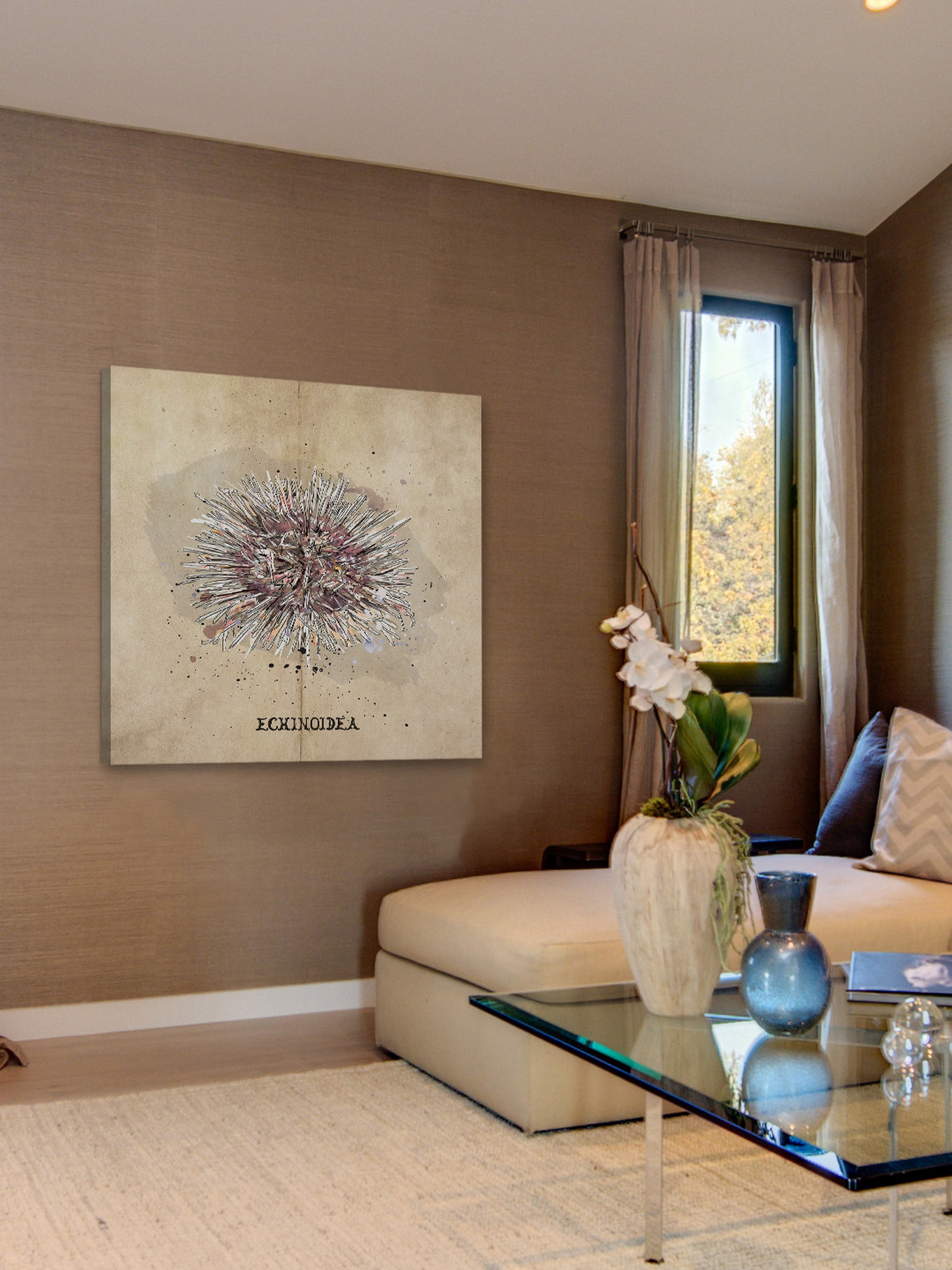 "Oursin Pale" Painting Print on Wrapped Canvas