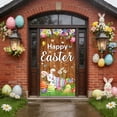 thumbnail image 4 of Easter Door Curtain for Holiday Decorations, Spring Door Cover with Hanging Tabs, Polyester Fabric Door Banner for Indoor Outdoor Party, Classroom, Home, 70.87 x 35.43 In, 4 of 6