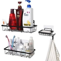 Ludery 3 Pack Shower Caddy,Adhesive Bathroom Organizer,Iron Material Wall Shower Shelf