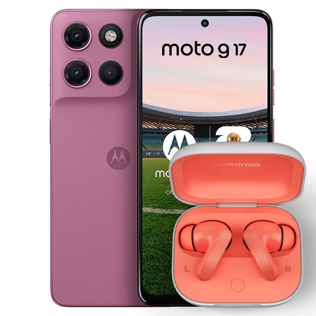 Smartphone Motorola moto G17 Dual SIM 256GB 4+8GB RAM Rosa + Moto Buds durazno