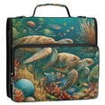 thumbnail image 6 of 3 Ring Zipper Binder with Shoulder Strap Waterproof Trapper Keeper 2 Inch D-Ring 500 Sheets Capacity Underwater Sea Ocean Turtle, 6 of 8