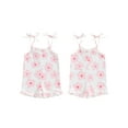 thumbnail image 3 of Yunliwuli Toddler Girls Jumpsuit Ruffles Sleeveless Flower Print Lacing Strap Summer Shorts Playsuit Bodysuits, 3 of 10