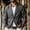 Dark Gray, variant on Mens Casual Linen Blazer Men Mid Two Button Outer Coat, Relaxed Unstructured Fit Side Pockets for Semi Formal Daily Work Beige XXXL