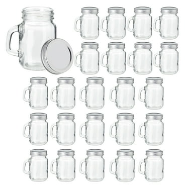 24 Pack 4 oz Mason Jars with Lids, Mini Glass Jars with Metal Lids and Handles for Arts and Crafts, DIY Projects