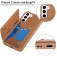 thumbnail image 3 of Petocase for Samsung Galaxy S23 Wallet Case with Card Holder for Girls Women,with 2 Screen Protectors & 2 Lens Protector Card Slots Double Magnetic Clasp Shockproof Cover,Brown, 3 of 8