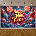 thumbnail image 3 of Festive Design Happy New Year Banner Decorative Accents Celebration Background for Holiday Party Celebration Indoor Decoration New Year Event, 3 of 9