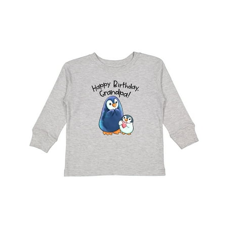 

Inktastic Happy Birthday Grandpa!- Cute Penguins Gift Toddler Boy or Toddler Girl Long Sleeve T-Shirt