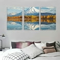 thumbnail image 3 of Nawypu Ancient Volcano and Lake Panorama Landscape Canvas Wall Art 12''x16''X3 Panels, 3 of 4