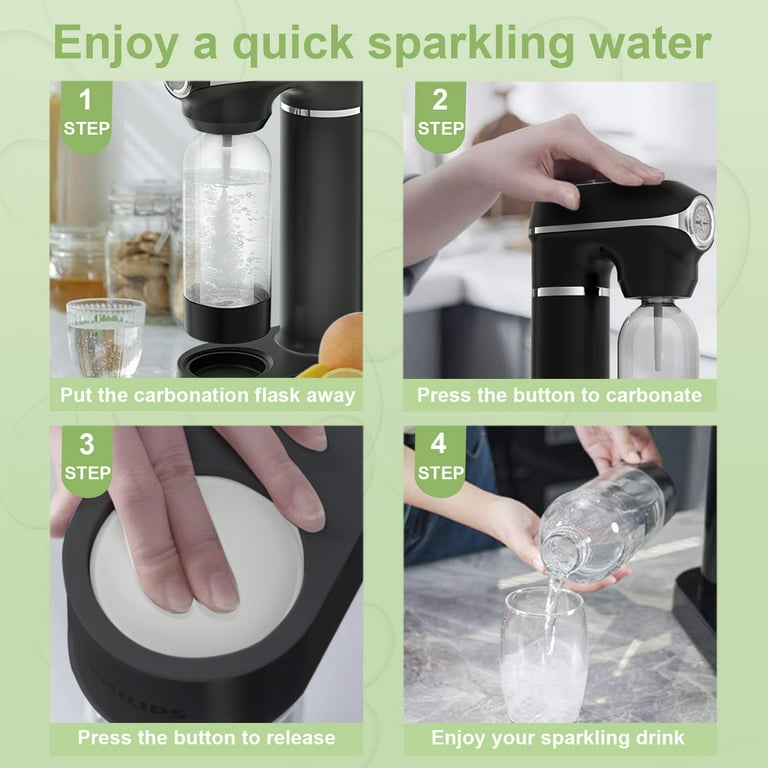 QINIUXO Soda Maker,Sparkling Water Maker with 1L Bottle & Pressure