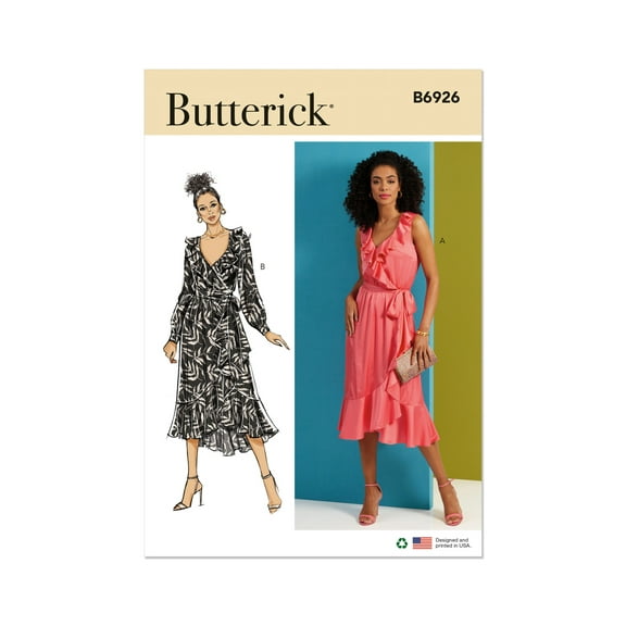 Butterick Sewing Pattern 6926 - Misses' Dress and Sash, Size: P5 (12-14-16-18-20)
