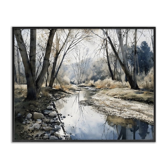 Stupell Industries Serene Reflections at Autumn Creek Black Framed Giclee Art, design by Franklyn Gregory