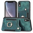 thumbnail image 4 of Nalacover For iPhone XR Case Ring Holder Kickstand with Credit Card Holder, Back Flip Premium Leather Magnetic Clasp Removable Wirst Hand Strap Cover For iPhone XR, Green, 4 of 14