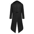 thumbnail image 3 of TFEOQRY Men's Gothic Steampunk Tailcoat Long Trench Frock Coat Black, 3 of 8