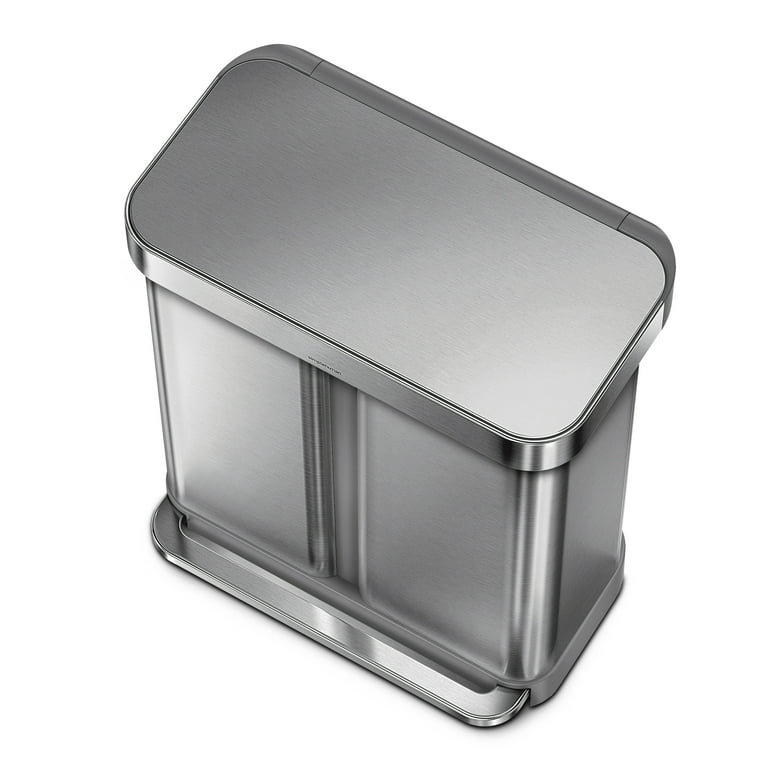 simplehuman 58L/15.3G Stainless Steel Dual Compartment Kitchen