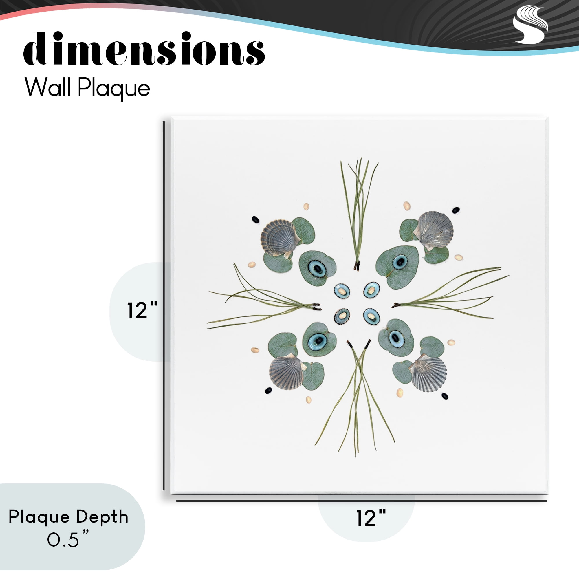Stupell Industries Seashell & Leaf Symmetry Wall Plaque Art, design by Beth Adoette