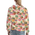 thumbnail image 7 of Picia High Detail Succulent Pattern Casual Women's Hoodie, Hooded Sweatshirt with Kangaroo Pocket, Comfortable Pullover with Eye-catching Drawstrings-X-Large, 7 of 7