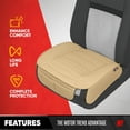 thumbnail image 2 of Motor Trend Beige Faux Leather Full Set Car Seat Covers for Truck SUV, Padded Front Back Car Seat Protector Cushion, 2 of 7