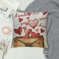 thumbnail image 2 of JEUXUS  Red White Valentines Day Pillow Covers Love Heart Truck Tree Wedding Cushion Case Decoration Two Sides Pattern Hidden Closure for Sofa Couch Bedroom Decor, 2 of 5