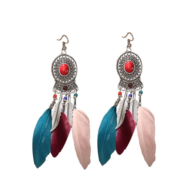Pendientes bohemios colgante largo Qarigey 1 par diseño clásico ligero color mezclado