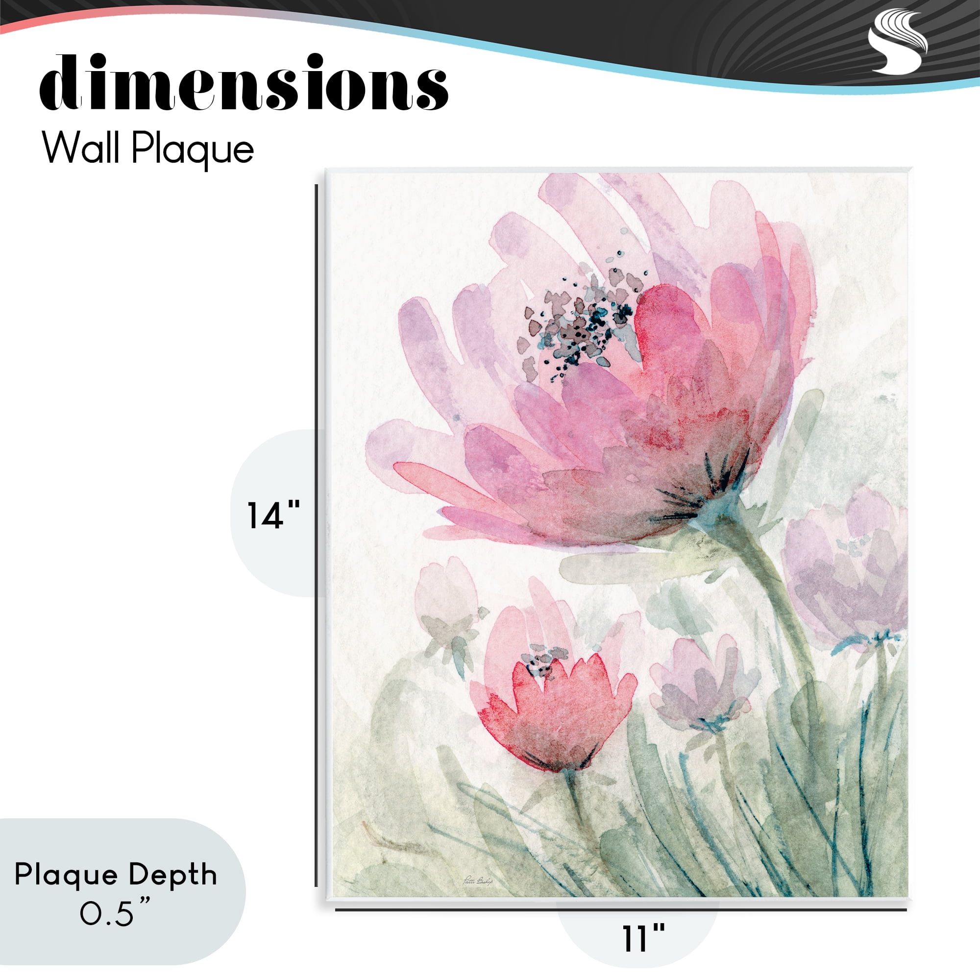 Stupell Industries Pink Flower Blossoms Wall Plaque Art, design by Patti Bishop