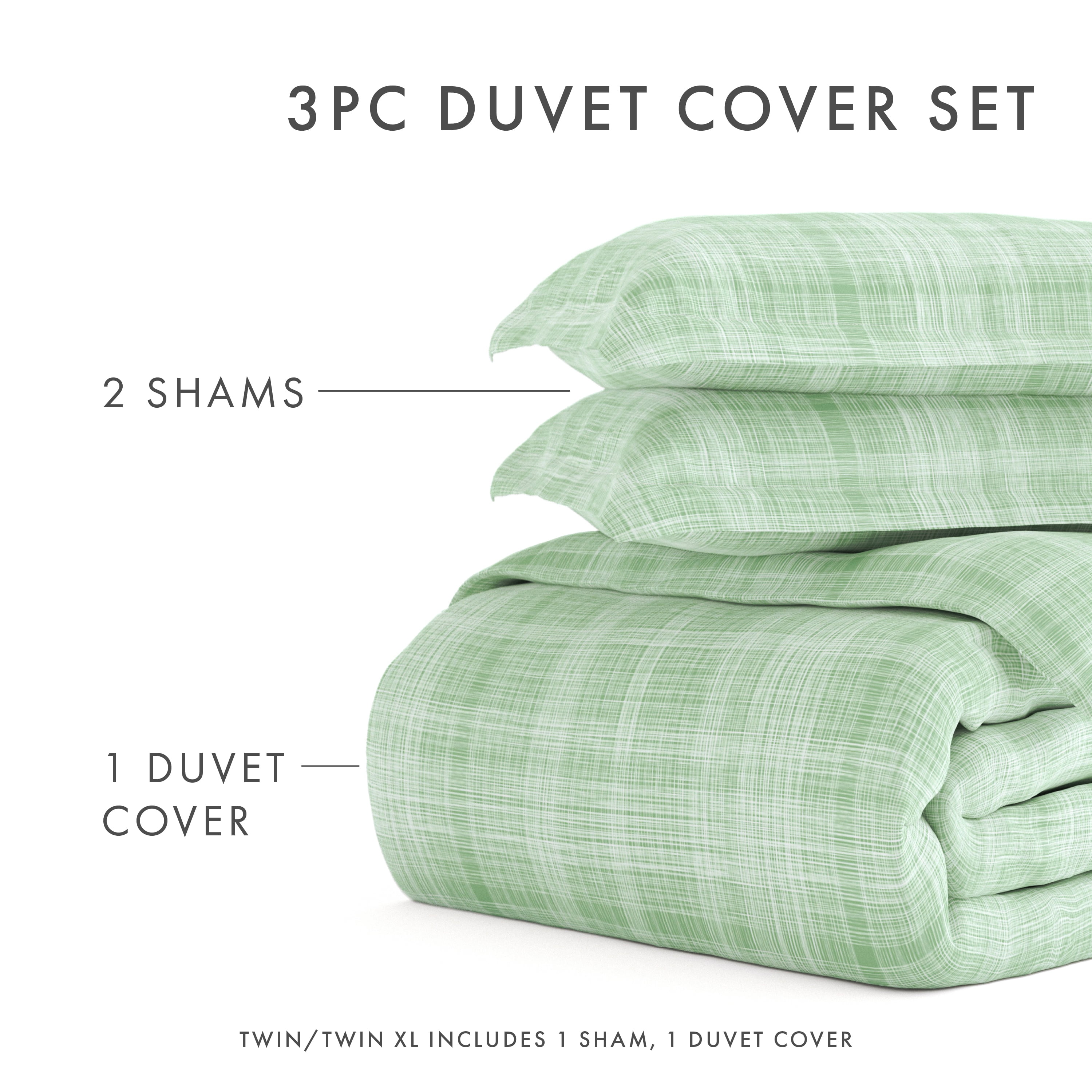 Noble Linens Forest Thatch Pattern Duvet Set 3-Piece Duvet Cover Set, King/Cal King