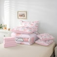 thumbnail image 4 of Cartoon Rabbit 7 Pieces Bedding Set Cute Bunnies King Comforter Set with Sheets Room Decor Pink Love Heart Bed in a Bag Jungle Animal Bed Set, 4 of 5