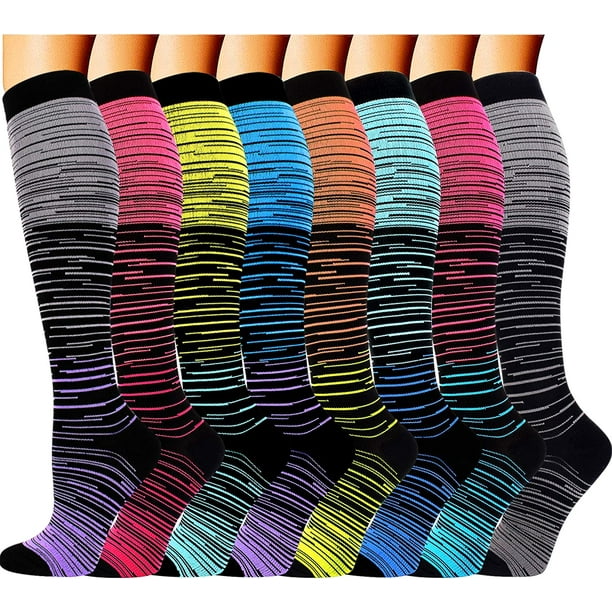 8 Pairs Compression Socks Men Women 2030 mmHg Knee High Medical
