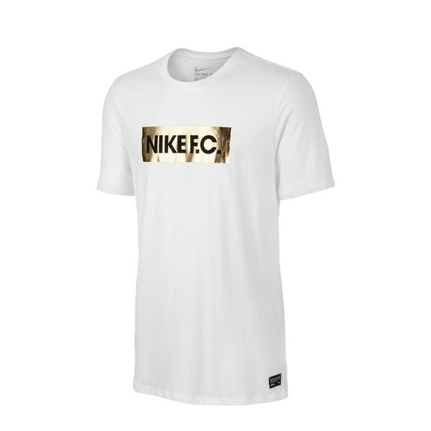 Verbonden Riet Spectaculair Nike F.C. Foil Shortsleeve Men's T-Shirt White/Gold 810505-101 - Walmart.com