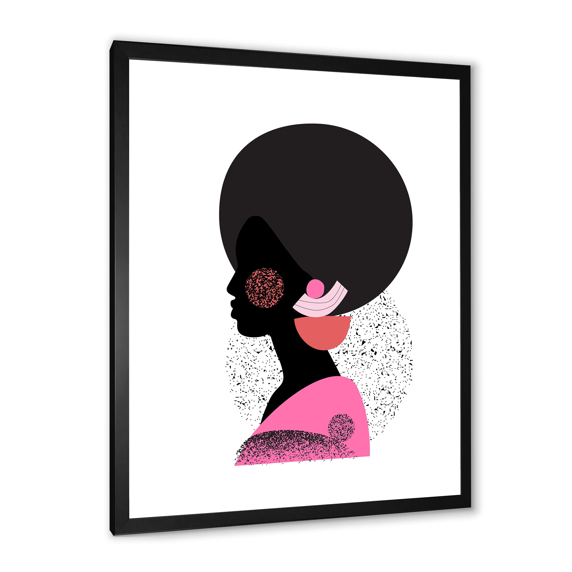 Designart 'Ethnic Geometric Silhouette of African American I' Modern Framed Art Print