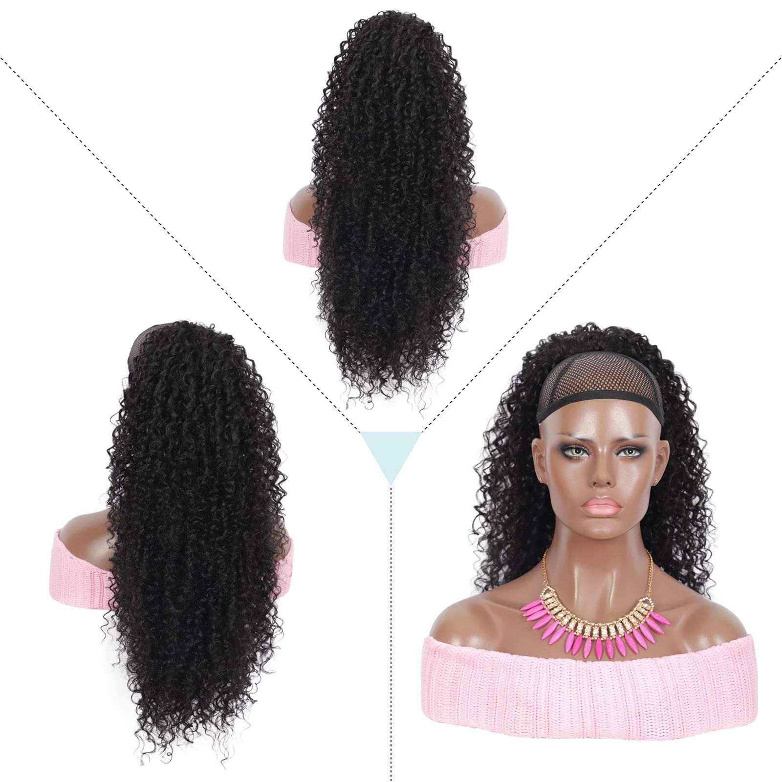 Kinky Curly Claw Clip Ponytail Extensions Human Hair Clip In Pony Tails Brazilian Remy Wave Hair Extensions 10"-30" For Woman