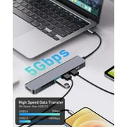 Duomigo 7-in-1 USB C hub Type-c hub4K/30Hz HDTV PD 100W USB3.0*3 SD/TF Card Reader Adapter MacBook Pro/Air Mac laptops More Port