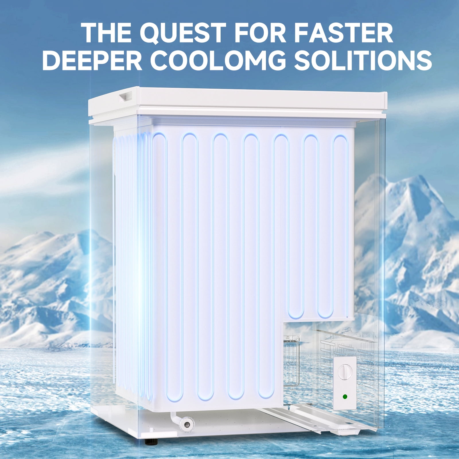 BANGSON Chest Freezer, Deep Freezer 5.0 Cu. Ft with Removable Basket, Adjustable Thermostat Mini Freezer, Ideal for Apartment/Kitchen/Office