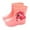 b8-Pink, variant on KPOPLK Toddler Boy Girl Rain Boots Baby Rain Boots Short rain Boots for Toddler Easy-on Lightweight and Waterproof(Pink,8)