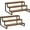 Rustic Brown, 3 Tier, 2 Pack, variant on Giikin 3-Tier Spice Rack, 13.8 Inch Wood Step Shelf Countertop Spice Storage Holder, Kitchen Pantry Cabinet Organizer Cupboard for Spice Bottles, Jars, Seasonings, Baking Supplies, Metal Frame