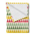 thumbnail image 2 of Retro Soft Flannel Fleece Throw Blanket, Colorful Triangles Sharp Edged Geometric Shapes in Horizontal Line, Cozy Plush for Indoor and Outdoor Use, 50" x 60", Dark Coral Pale Green, by Ambesonne, 2 of 5