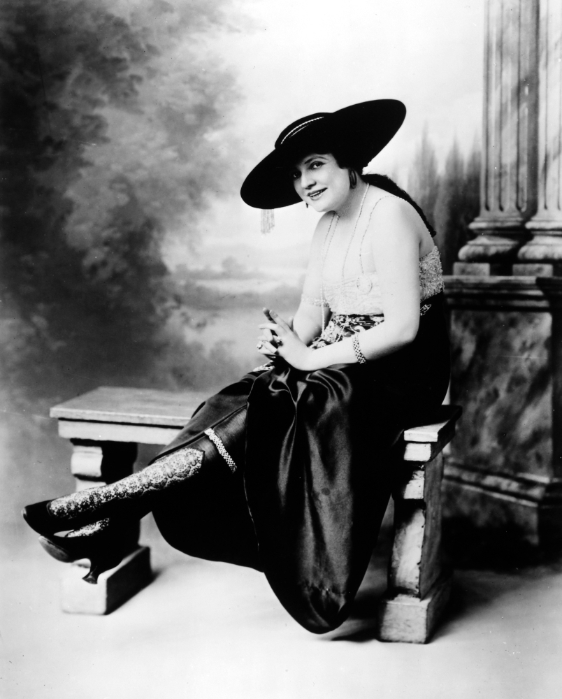 Silk Stockings C1920. Namerican Woman Wearing Silk Stockings With High