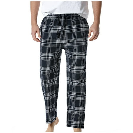

Men s Classic Plaid Graphic Pajamas Loose Comfy Straight Yoga Pants Home Pants Leisure Pants