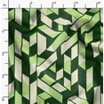 thumbnail image 2 of Soimoi Pure Silk Green Fabric By the Yard - 42 Inch Wide -Geometric Material - Artistic and Modern Patterns for Various Uses Printed Fabric, 2 of 6