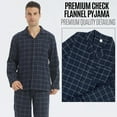 thumbnail image 5 of LNFINTDO Mens Flannel Pajama Sets Plaid Cotton Pajamas Pjs Set Button Down Soft Warm Lounge Sleepwear Tops & Pjs Pants, Navy Plaid, Medium, 5 of 7
