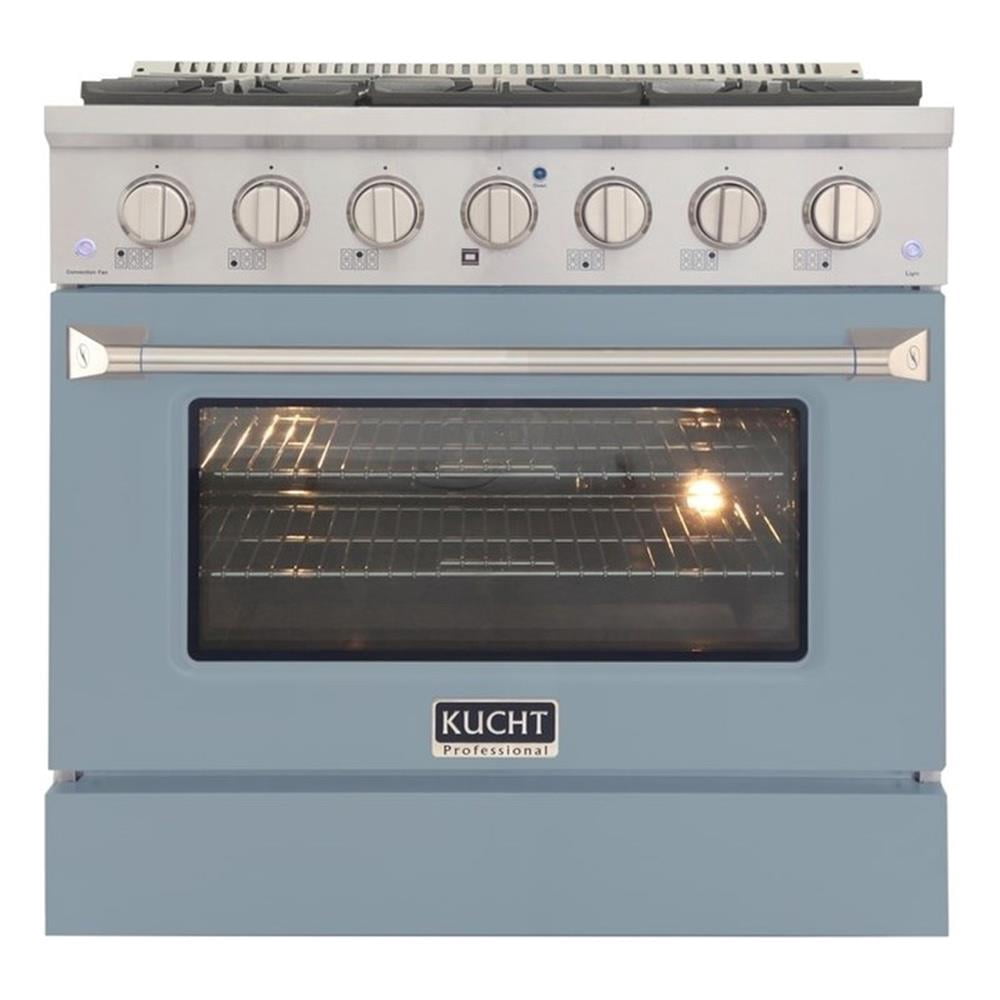 Pemberly Row 36" 5.2 cu. ft. Natural Gas Range w/ Convection Oven in Light Blue