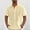 Khaki, variant on Blczomt Button Down Shirts for Men Plain Short Sleeve Casual Shirts Solid Color Yellow Button-Up Linen Summer Beach Clothes