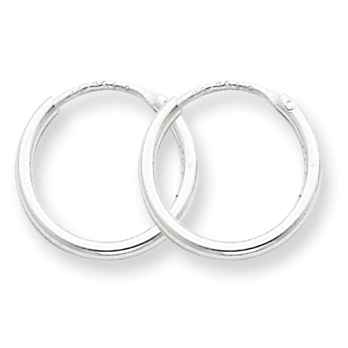 Primal Silver Sterling Silver 1.3mm Hoop Earrings