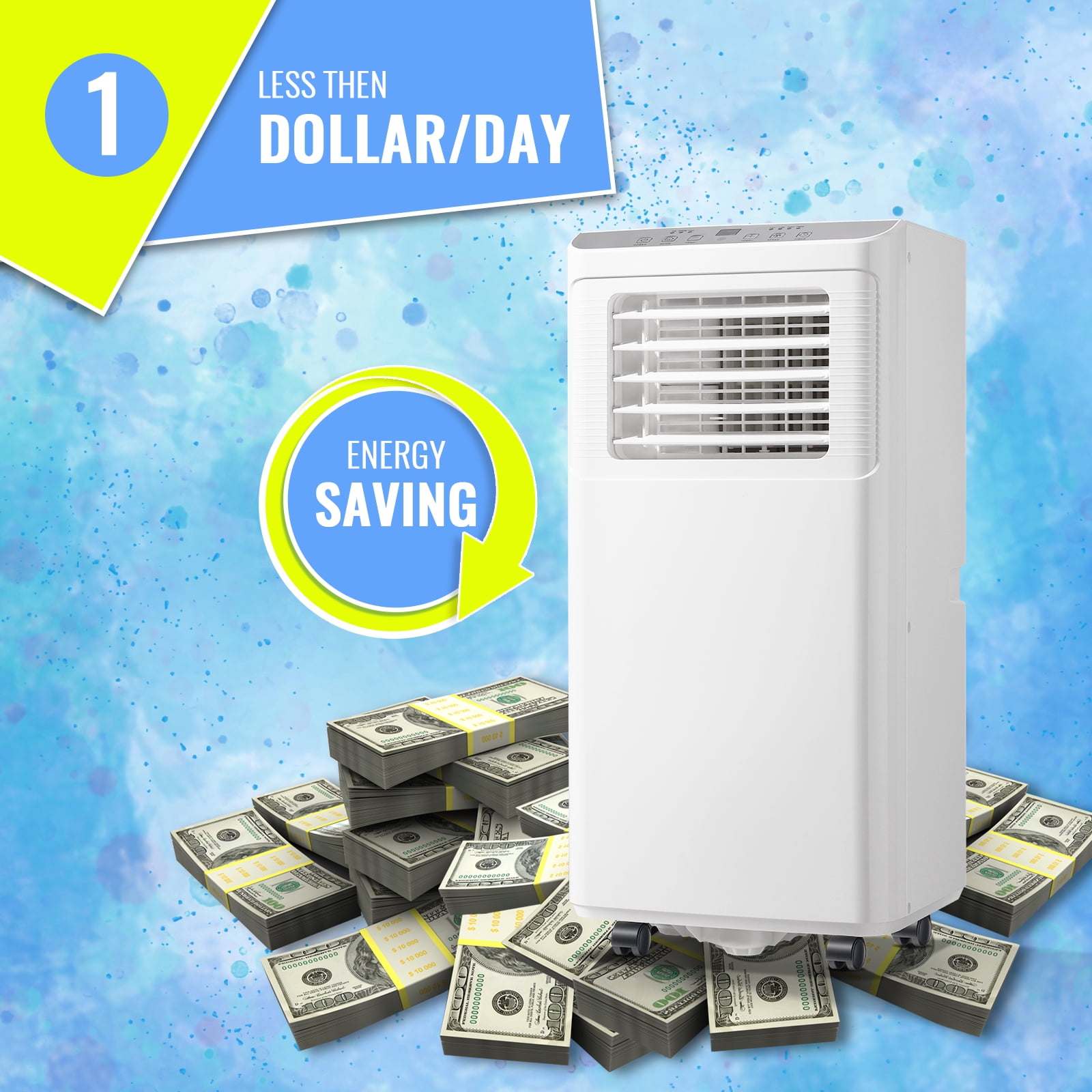 TACOOL Portable Air Conditioner 8000 BTU Portable Ac Unit up to 250 Sq, 3 IN 1 with Remote Control, All White, New