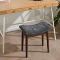 thumbnail image 2 of Vanity Stool with Saddle Cushion 18 Inch Makeup Vanity Chair for Living Room Morden Foot Stool Ottoman Piano Bench Small Upholstered Bench for Bedroom Dark Grey, 2 of 10