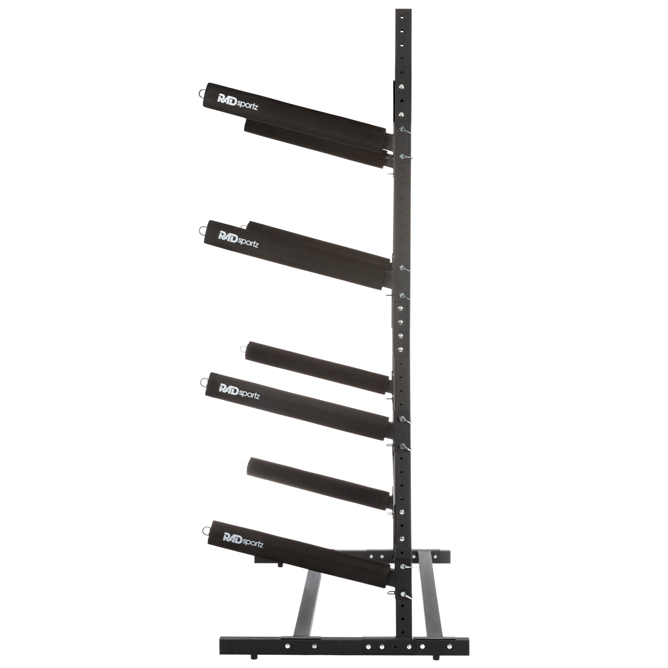 RAD Sportz Kayak Storage Rack - 4-Level Freestanding Adjustable Stand with Padded Arms and 400lb Capacity for Canoes, SUP, or Paddleboards - Black
