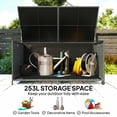 thumbnail image 4 of Outsunny 162 Gallon Rattan Deck Box with Wheels and Waterproof Liner, 4 of 10