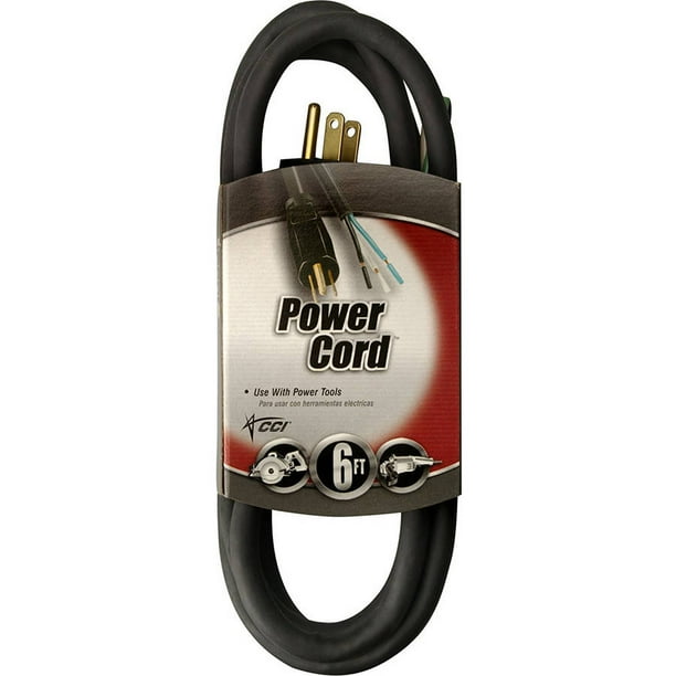 Coleman Cable 09857 14/3 SJEO Power Tool Replacement Cord, 6Foot