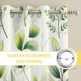 thumbnail image 6 of Green Leaves Kitchen Curtains Window Panels, Summer Botanical Farmhouse Leaf Watercolor Insulated Window Treatment Curtain, Grommet Curtains for Bedroom/Living Room/Bathroom, 2 Piece 42"Wx54"L, 6 of 8