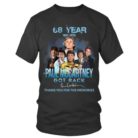 Paul Mccartney Merch Tour 2025 Shirtanniversary Vintage Style Unisex T-Shirt ,Black Color,Size M